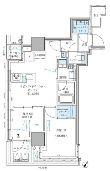 パークアクシス五反田スカイタワーの間取り