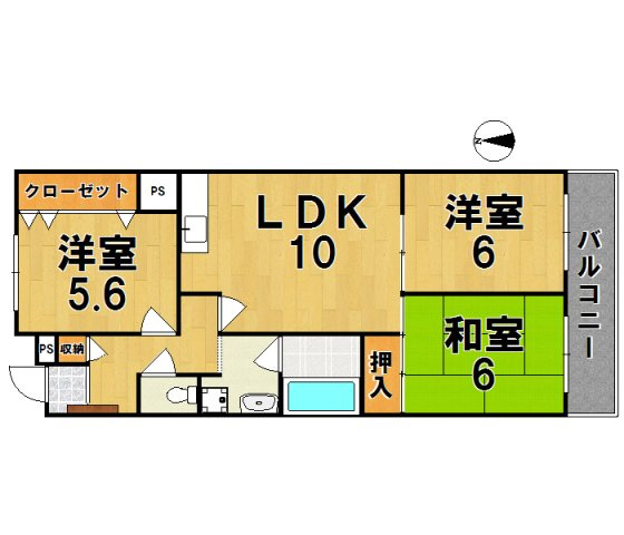サンローレル生駒の間取り