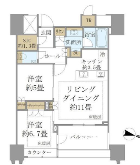 パークコート文京小石川 ザ タワーの間取り