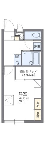 レオパレスノースウエスト橿原Ⅱの間取り|代表的な間取のため実際の間取とは異なる場合があります