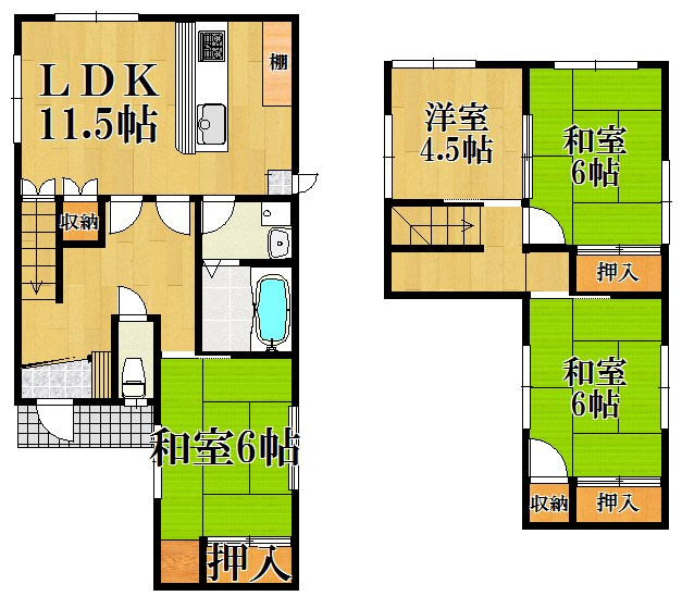 五条西１丁目戸建の間取り