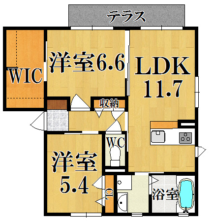 クレストヒルズＡ棟の間取り