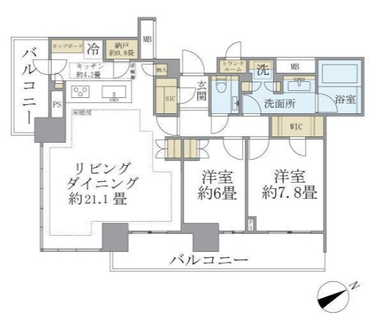 Brillia Tower　浜離宮の間取り