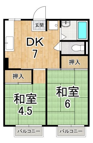 コスモハイツふじの間取り