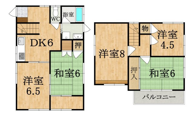南紀寺5丁目貸家(M)の間取り