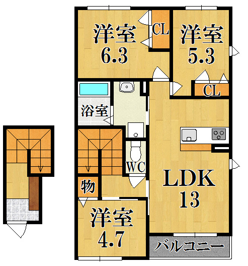 ラテール平城Ｂ棟の間取り