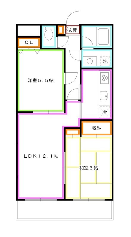 三鷹市新川３丁目の賃貸マンションの間取り