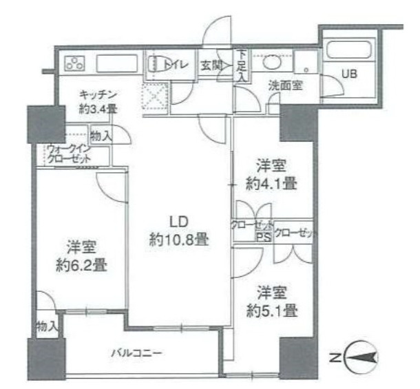 カスタリアタワー品川シーサイドの間取り