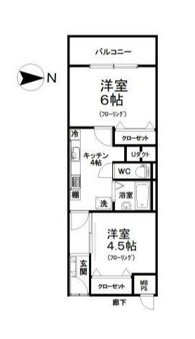 川口寿コーポの間取り