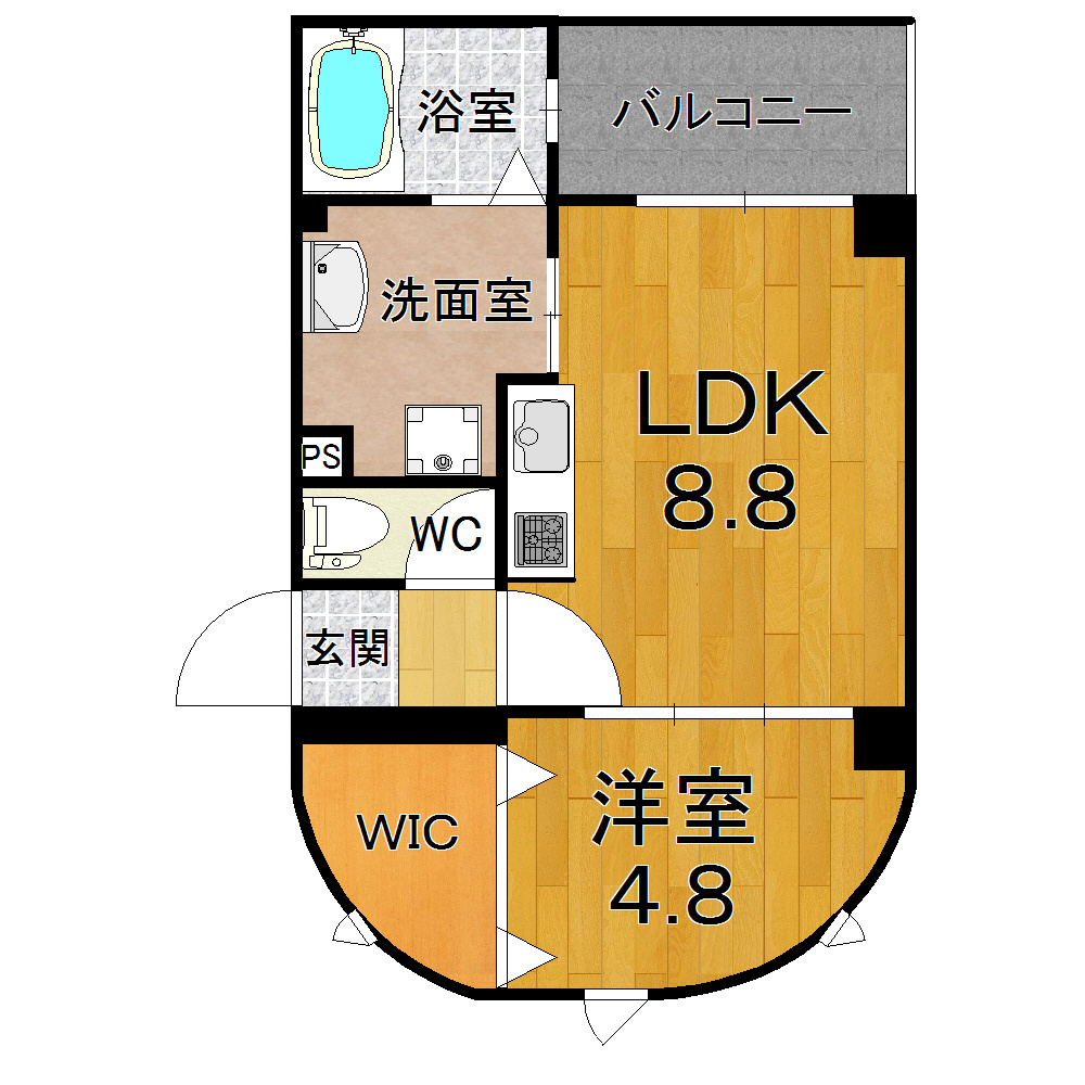 天理市田井庄町の賃貸マンションの間取り