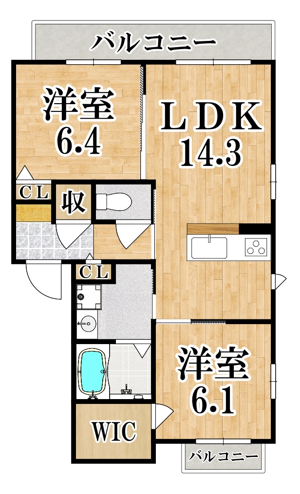 シャーメゾン二上の間取り