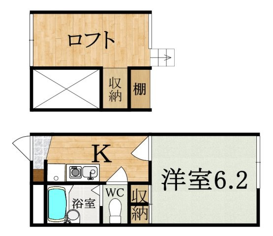 レオパレスナップロイヤルの間取り