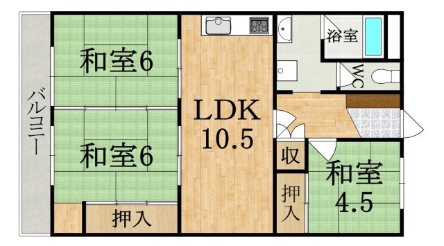 南京終マンションA棟の間取り