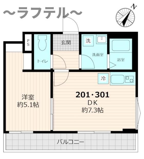 街角と休日のフェリーチェの間取り