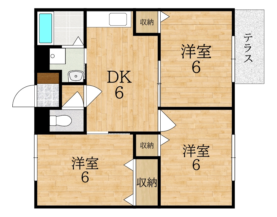 プレミール加茂Ａの間取り|３DKは部屋数が多いので、ファミリーさんにおすすめです♪