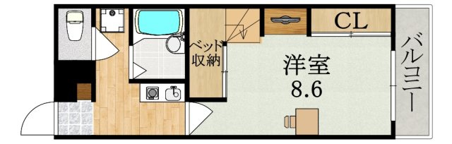 レオパレスサンコート学園前Bの間取り