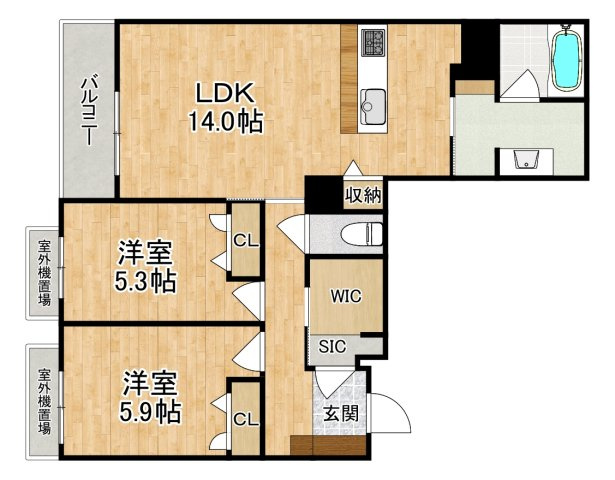 グランシャーメゾン新大宮の間取り