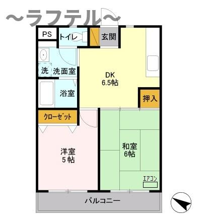 狭山市祇園のアパートの間取り