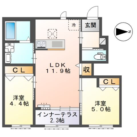 Colza Terrace 神楽　（コルザテラス　ジンラク）の間取り