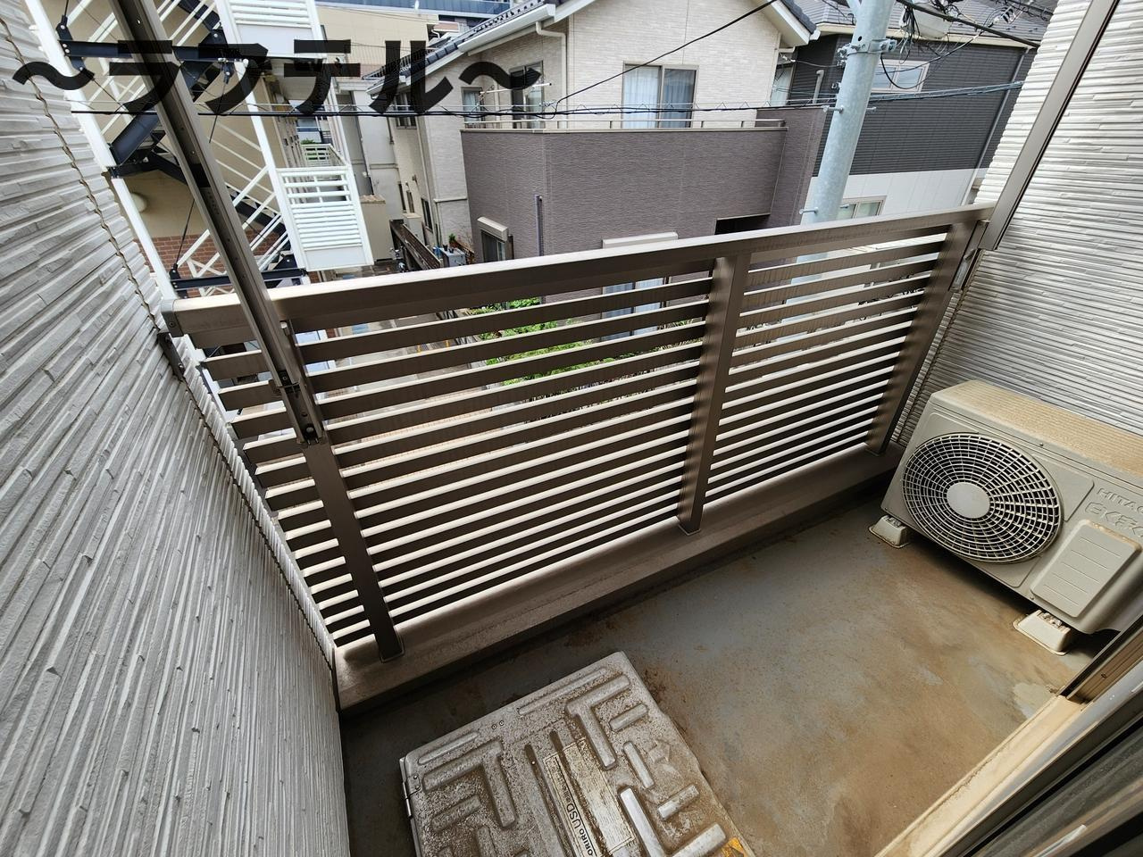 所沢市東町のアパートのバルコニー