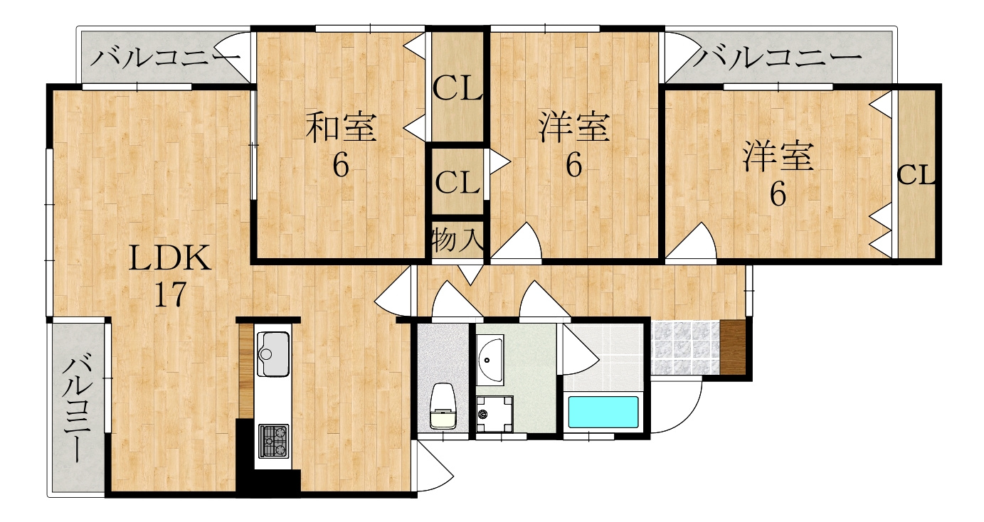 富雄サンパレスⅠ号館の間取り