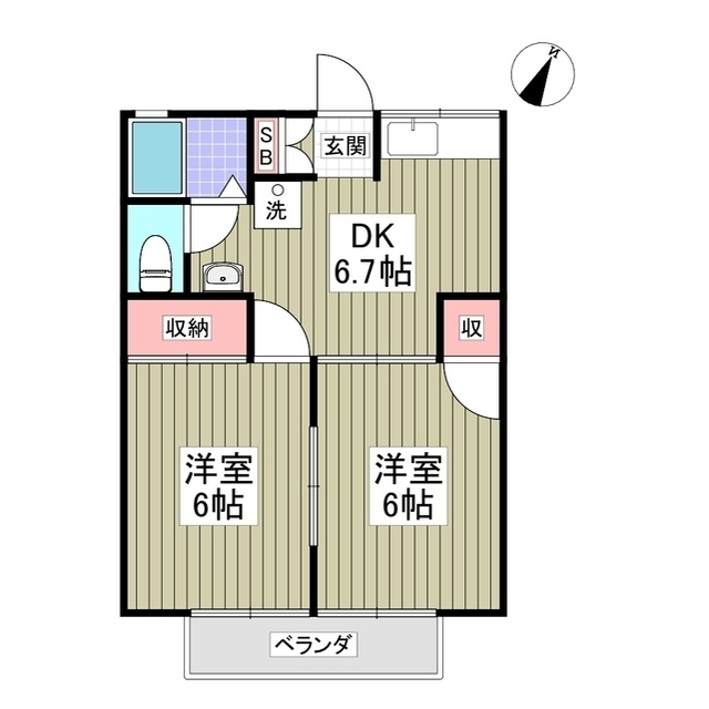 ジュネス狭山2号館の間取り
