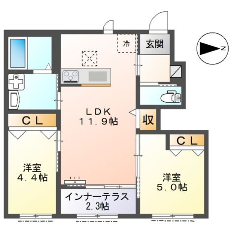 Colza Terrace 神楽　（コルザテラス　ジンラク）の間取り
