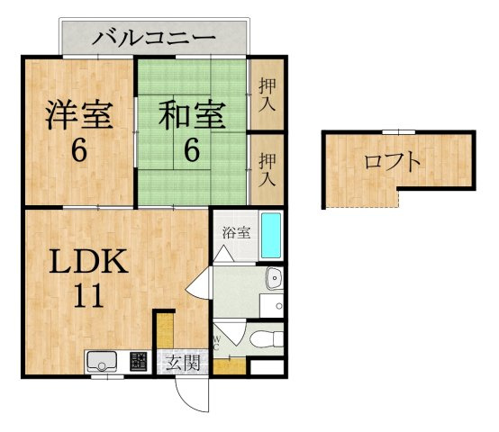 ハイツエミカⅢの間取り