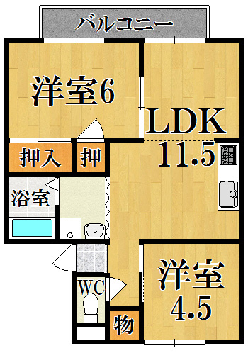ハイツ茶殿の間取り