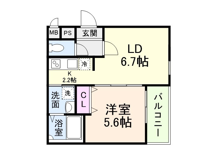 Fujipalace なでしこ北田辺の間取り