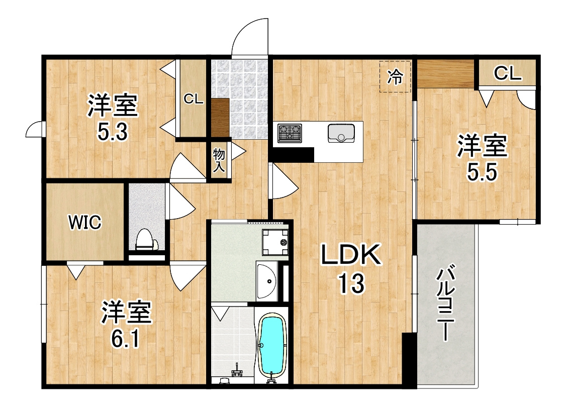ラポール西木辻の間取り