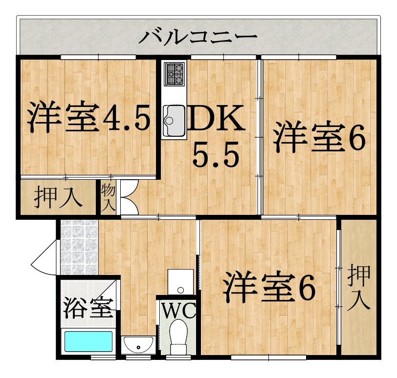 ビレッジハウス大淀3号棟の間取り