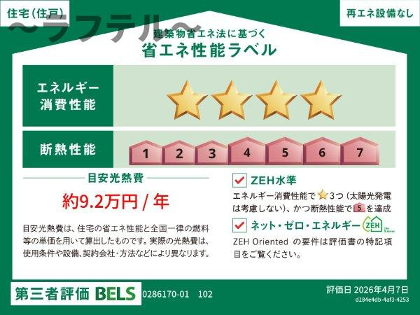ヒカルサ西所沢ノースの省エネ性能ラベル
