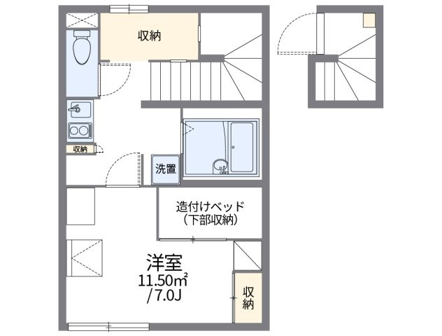 レオパレス南阪手Ⅱの間取り|代表的な間取のため実際の間取とは異なる場合があります