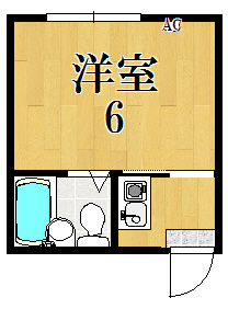 奈良市西大寺赤田町２丁目の賃貸マンションの間取り
