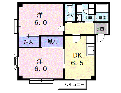 甲の山ハイツの間取り