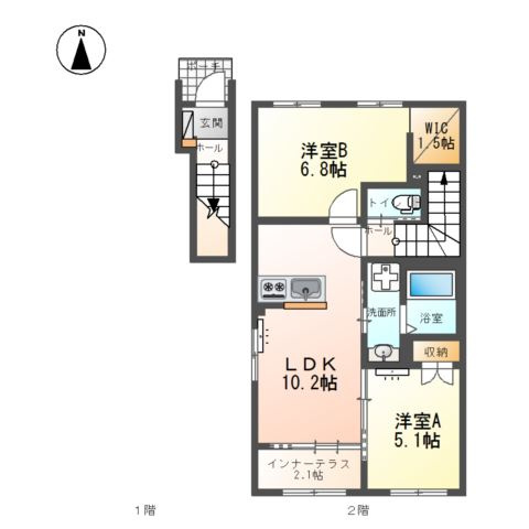 （仮称）葛城市南道穂新築アパートの間取り