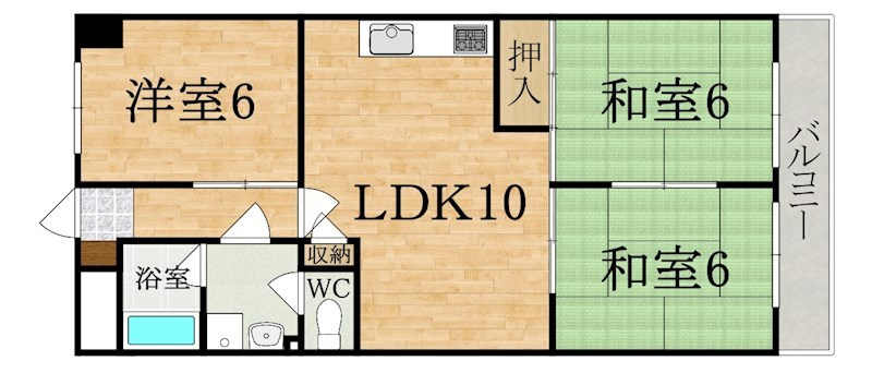 第６サンコウヒルズ南館の間取り