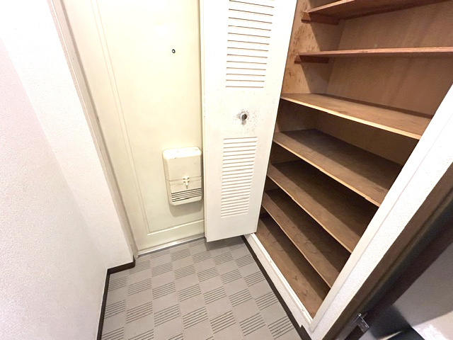 ドルフヤマノウチB棟の玄関