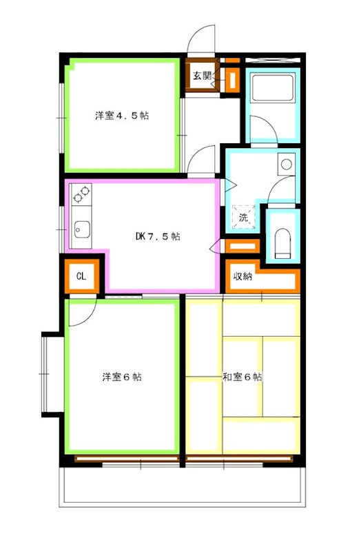 練馬区関町南４丁目の賃貸マンションの間取り