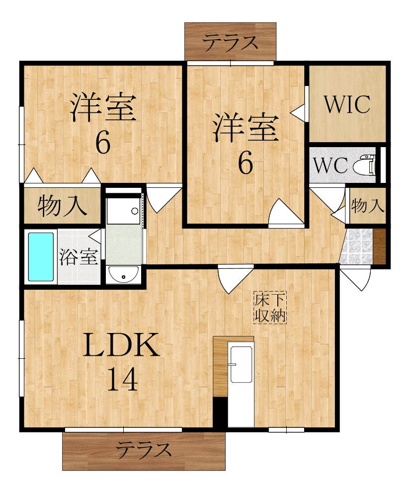 アムール三輪Bの間取り