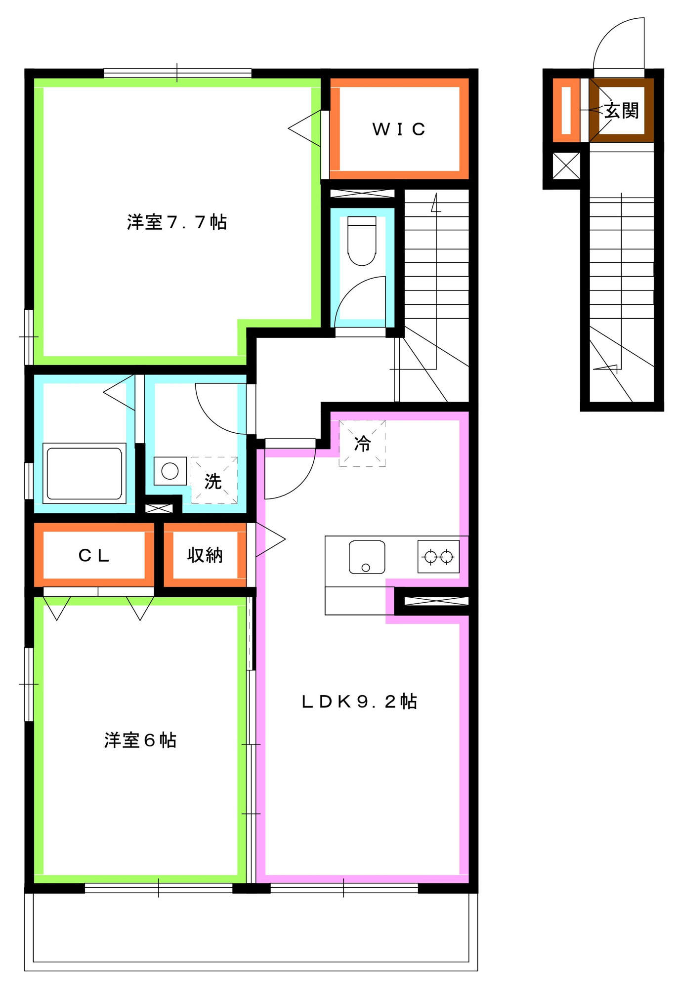 調布市深大寺北町６丁目のアパートの間取り