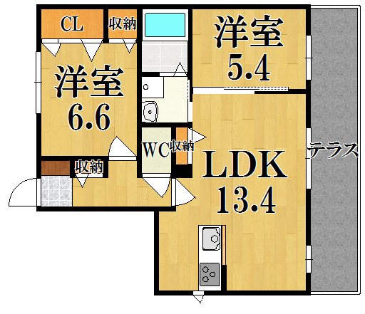 カトレアＡの間取り