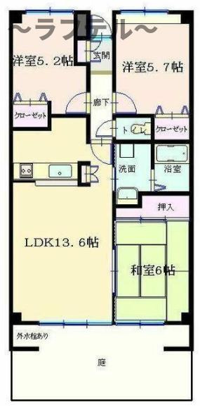 所沢市花園１丁目の賃貸マンションの間取り