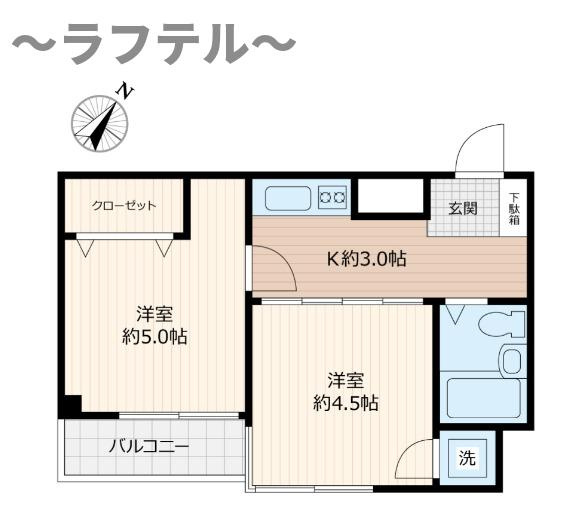 狭山市大字東三ツ木のアパートの間取り