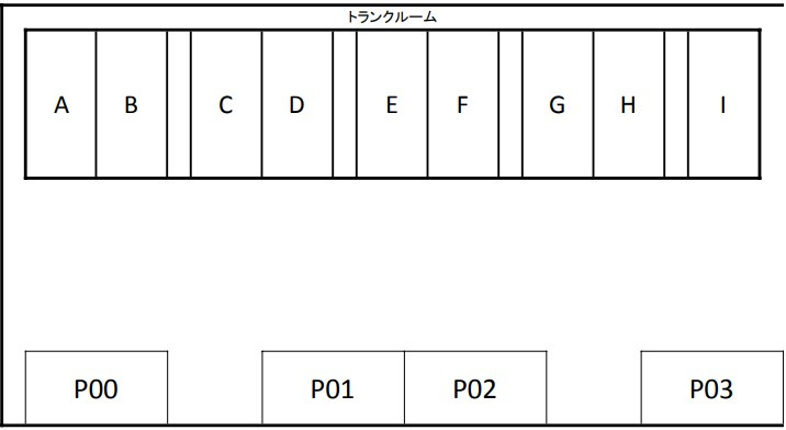 狐井トランクルームの区画図