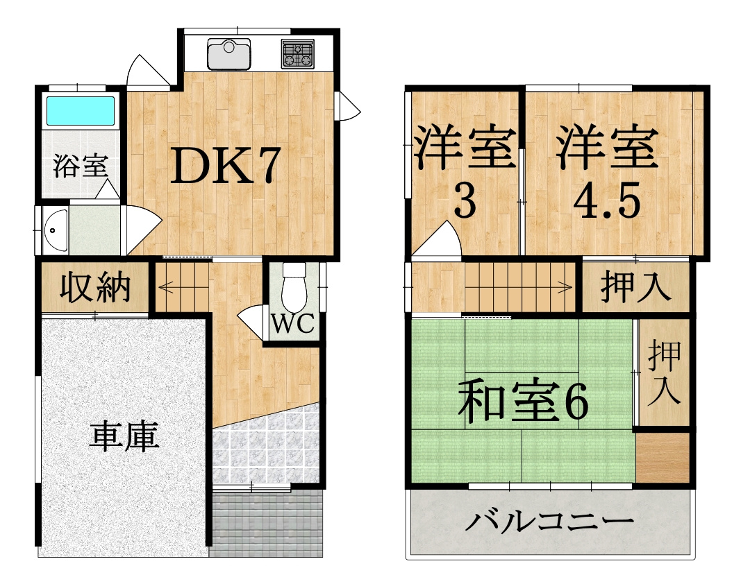 東九条町戸建(T)の間取り