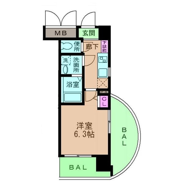 エス・キュート上本町イーストの間取り
