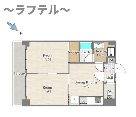 狭山市大字水野の賃貸マンションの間取り