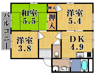 サニープラザＤの間取り